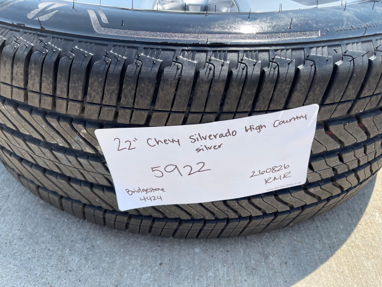 22" Chevy Silverado High Country OEM 5922 wheels rims Tahoe BRIDGESTONE NEW