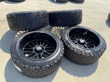 22x12 Hostile Predator Ford F-150 Expedition -44 wheels rims 6x135 tires 33"
