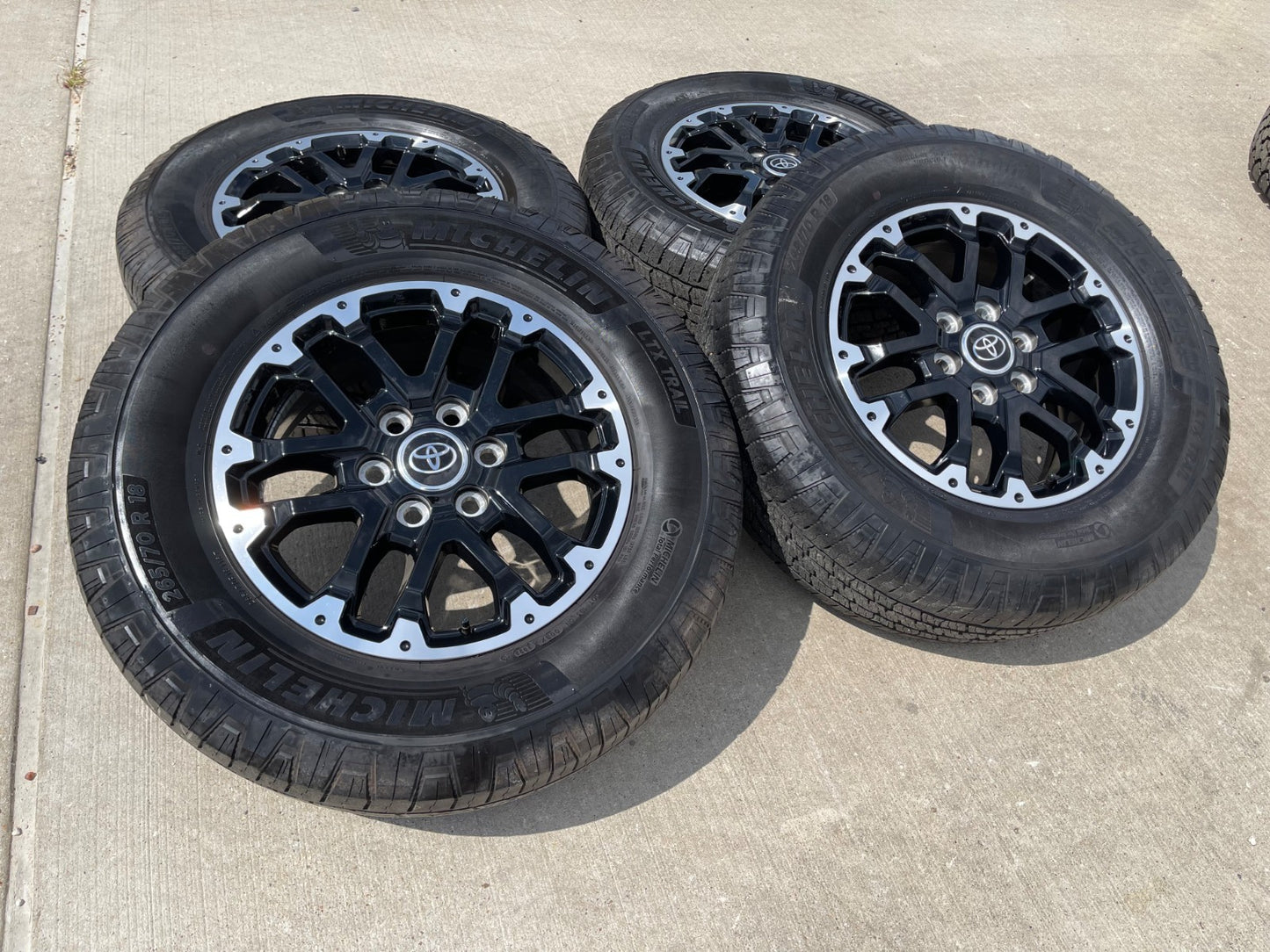18" Toyota Tundra TRD OEM black wheels rims 75273 Sequoia SET MICHELIN