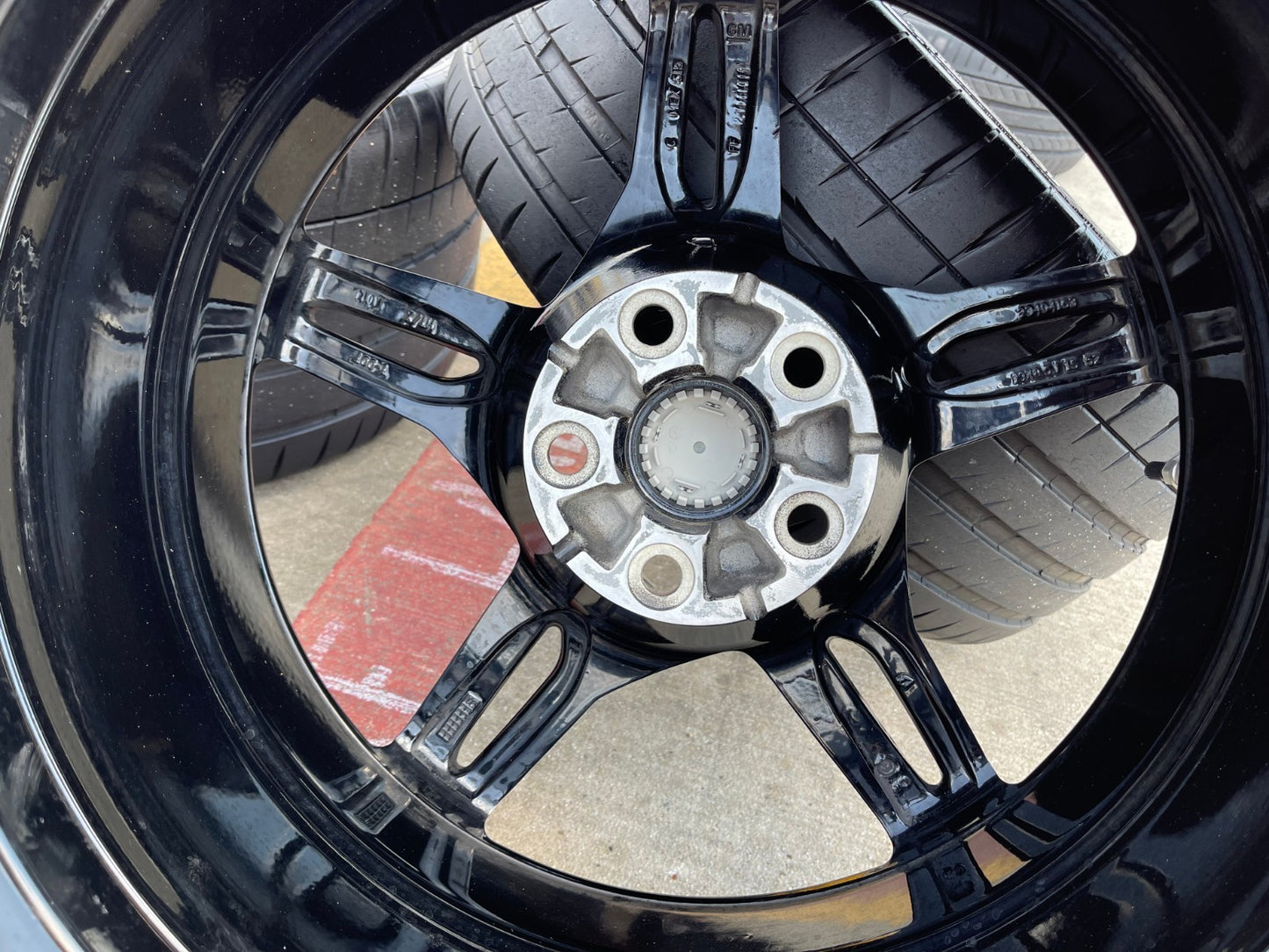 19" + 20" Chevy Corvette C8 OEM 14007 14008 wheels rims BLACK TPMS MICHELIN