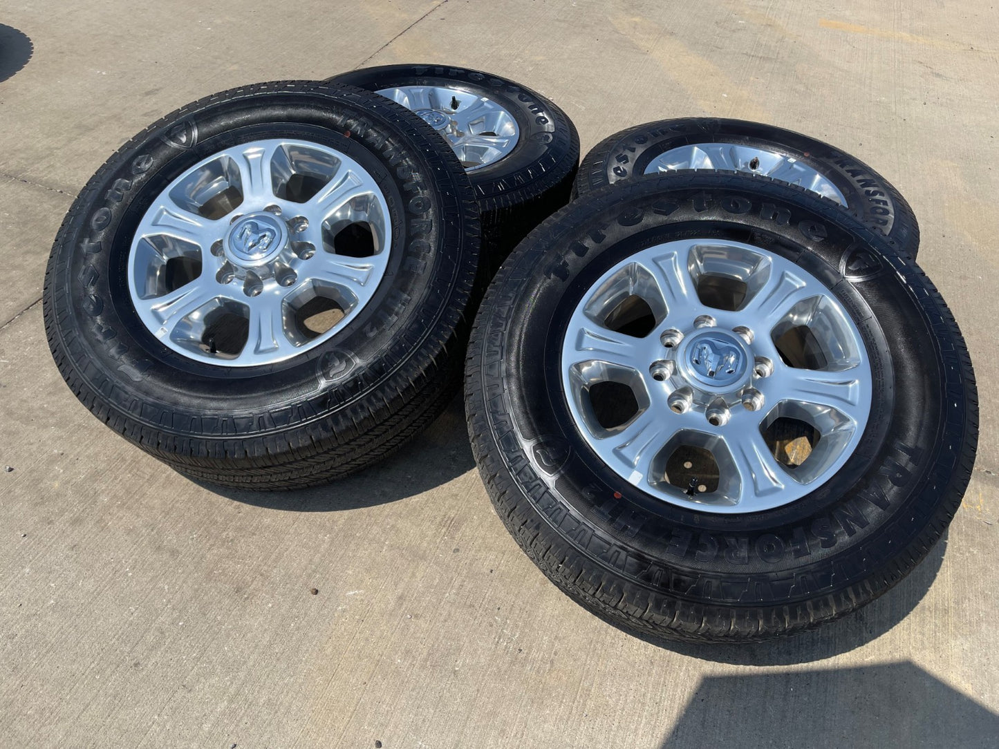 18" Ram 2500 3500 Laramie Power Wagon OEM 2692 wheels rims FIRESTONE H/T2 SET