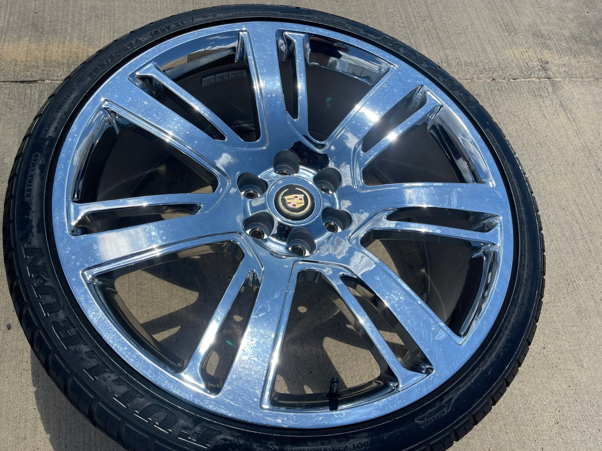 24" Cadillac Escalade Platinum OEM Replica 4738 wheel rim tire CHROME spare
