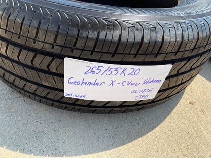 (4) 265/55/20 Yokohama Geolander X-CV tires 113V XL 265/55R20 TAKE OFFS SET NEW