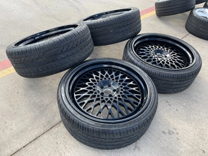 24x9 FORGIATO Rolls Royce Cullinan Phantom wheels rims tires black 5x112