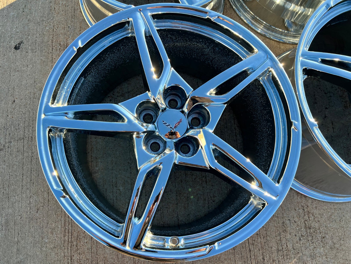 19" + 20" Chevy Corvette C8 OEM Replica rims 14007 14008 2023 2024 2025 USED
