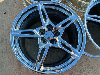 19" + 20" Chevy Corvette C8 OEM Replica rims 14007 14008 2023 2024 2025 USED