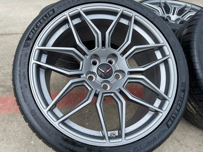 20" + 21" Chevy Corvette Z06 C8 OEM wheels rims 95580 95581 tires MICHELIN NEW