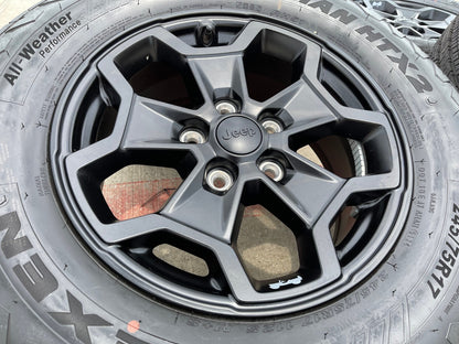 17" Jeep Wrangler SPORT OEM wheels rims tires 9237 black 2023 2024 2025 2026 NEW