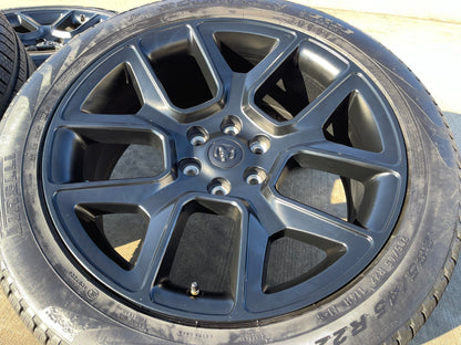 22" Dodge Ram 1500 OEM LIMITED Laramie wheels rims black 2725 2684 PIRELLI NEW