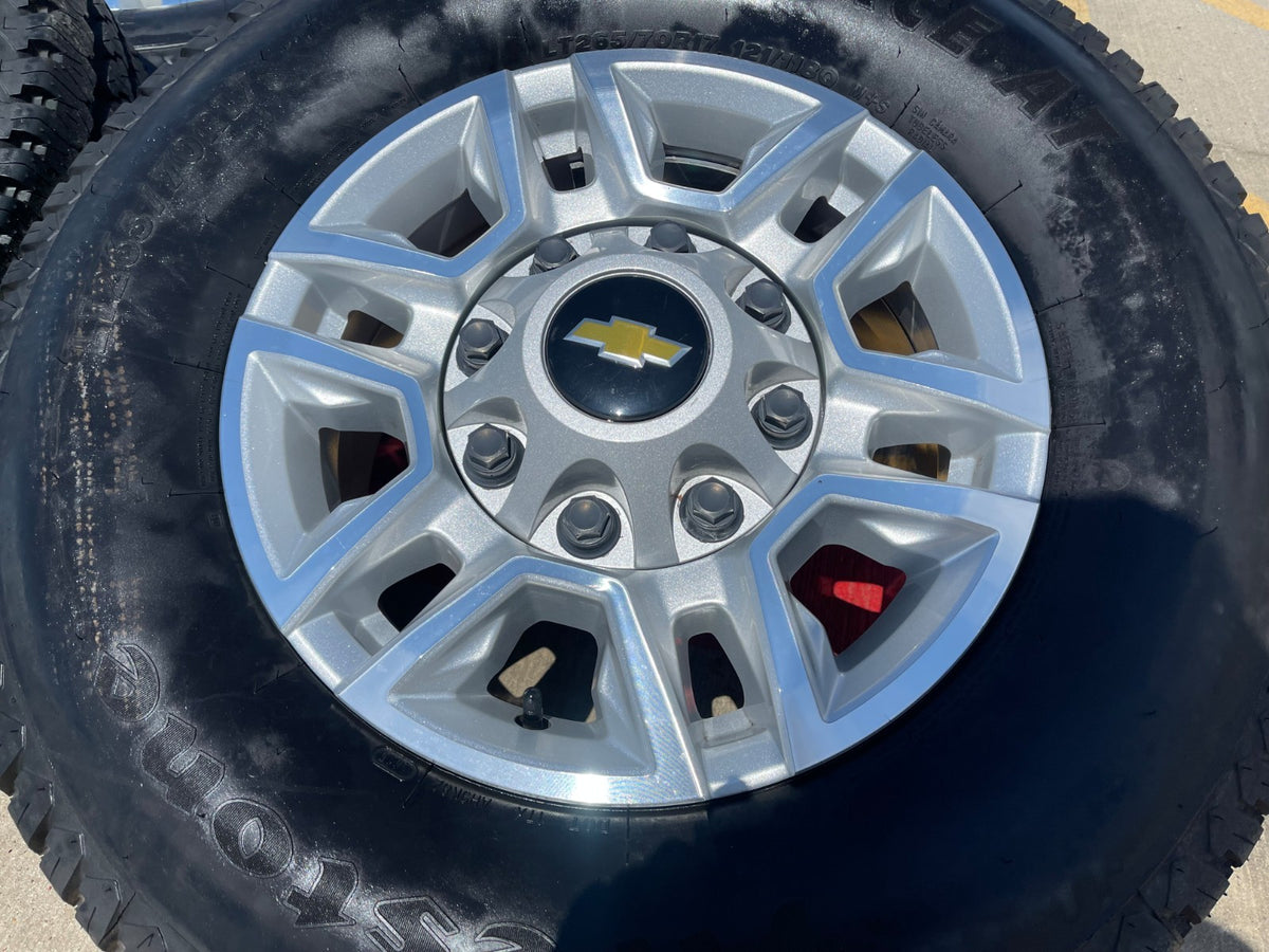 17" Chevy Silverado GMC Sierra 2500 OEM 5948 wheels rims FIRESTONE A/T SET NEW