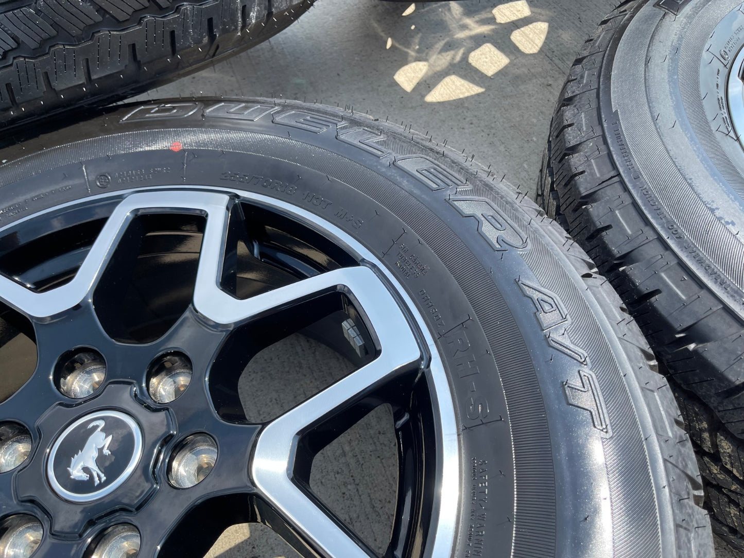 18" Ford Bronco wheels rims black 95213 Ranger SET BRIDGESTONE DUELER A/T NEW