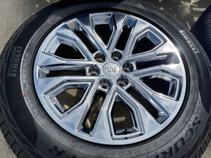 20" Ford F-150 LARIAT OEM 10619 rims wheels CHROME Expedition SET PIRELLI AT NEW