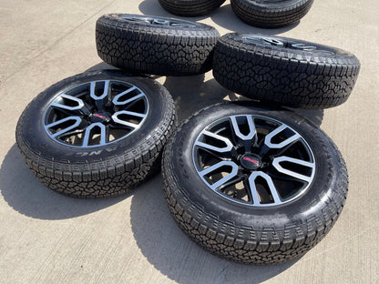 20" GMC Sierra Yukon Chevy BLACK OEM wheels rims 5914 tires GOODYEAR A/T NEW