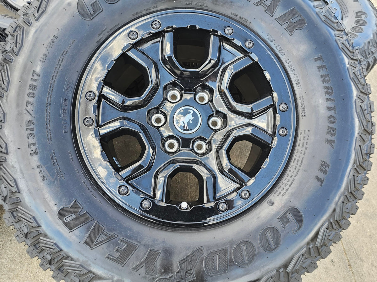 17" Ford Bronco SASQUATCH wheels rims BEADLOCK 10388 Ranger GOODYEAR M/T 35"