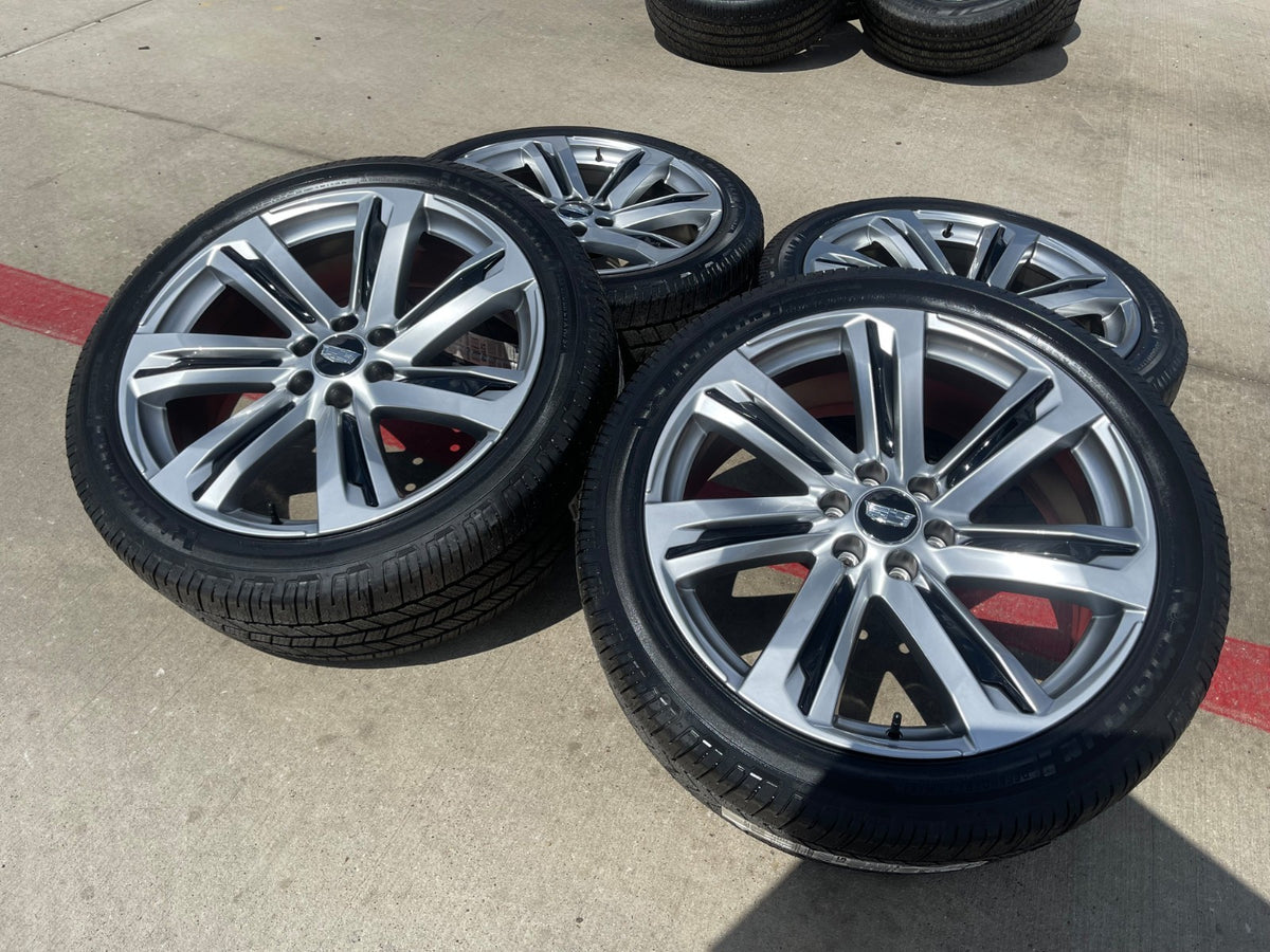 24" Cadillac Escalade V OEM PLATINUM wheels rims SET 2025 2026 2027 NEW MICHELIN