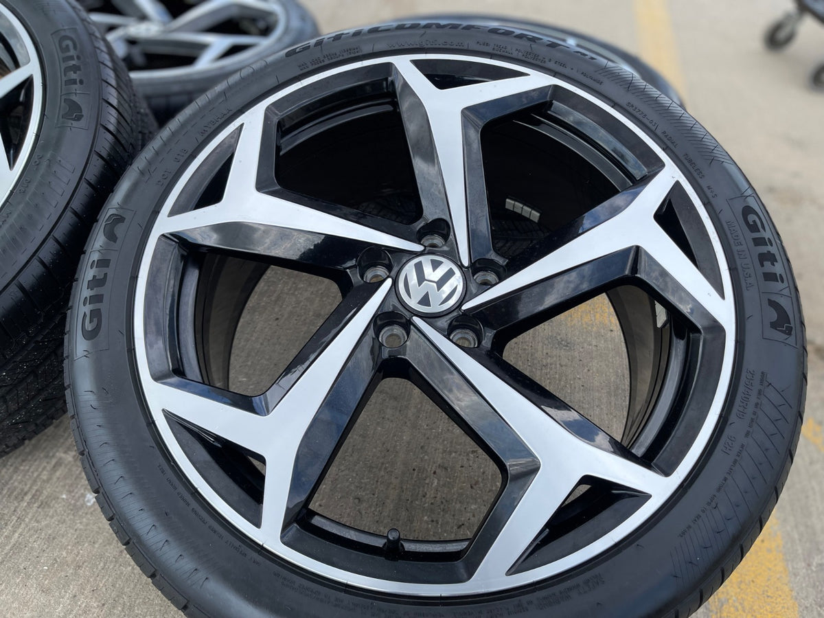 19" VW Passat Golf GTI Jetta OEM 70070 black wheels rims tires SET