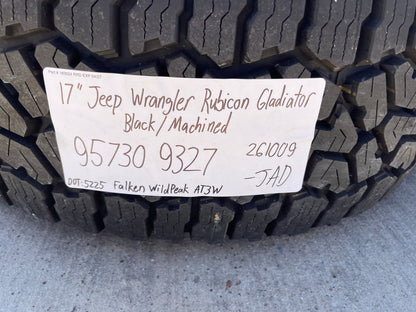 17" Jeep Wrangler Rubicon OEM 95730 9327 wheels rims Gladiator FALKEN AT 33" NEW