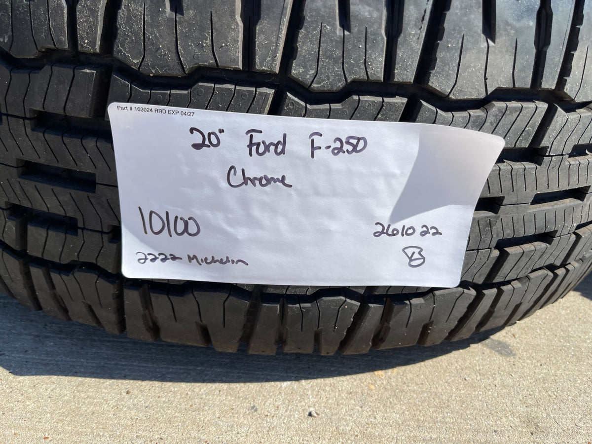 20" Ford F-250 King Ranch Lariat OEM 10100 CHROME rims wheels MICHELIN SET
