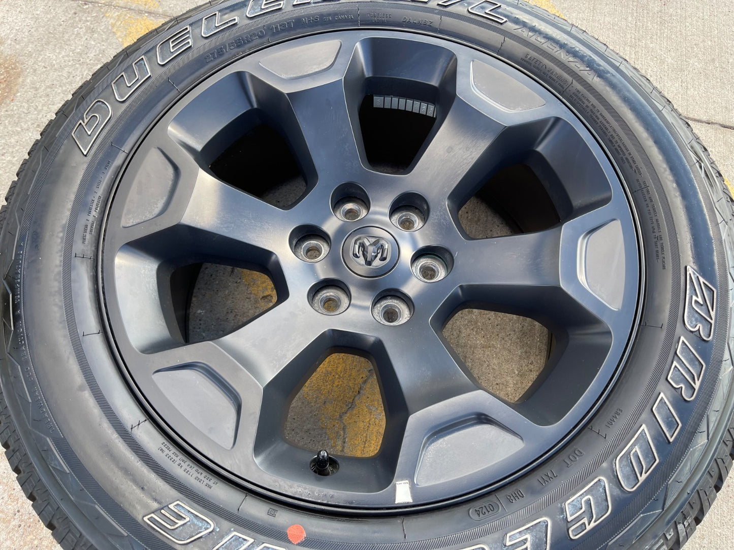(1) 20" Dodge Ram 1500 OEM Laramie Black 2680 wheel Spare 2024 2025 2026