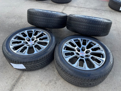 22" GMC Yukon Sierra DENALI OEM wheels rims Tahoe BRIDGESTONE 2024 2025 2026 NEW