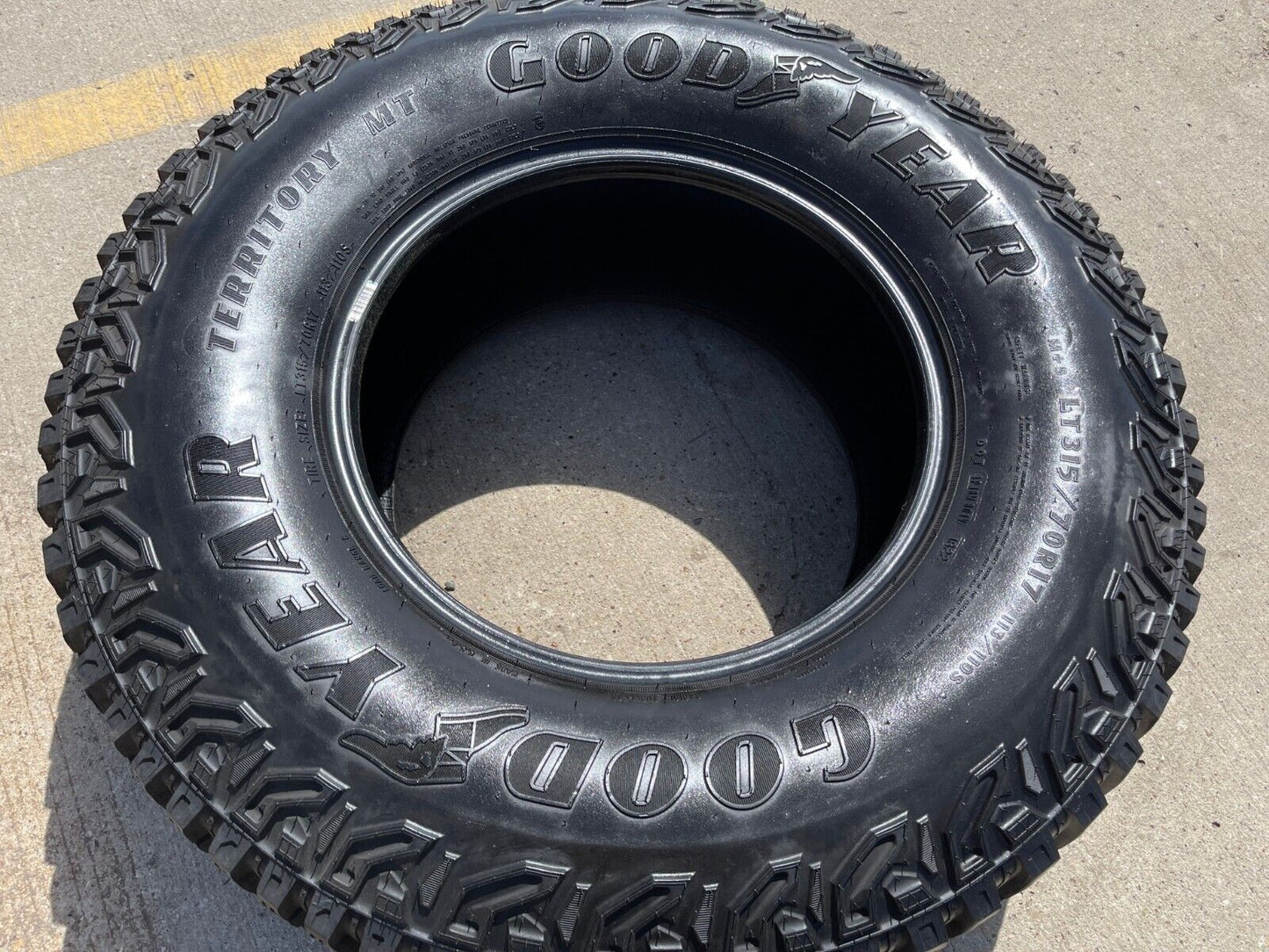 (1) 315/70/17 Goodyear Wrangler Territory M/T tire 113 / 110S LT load range C