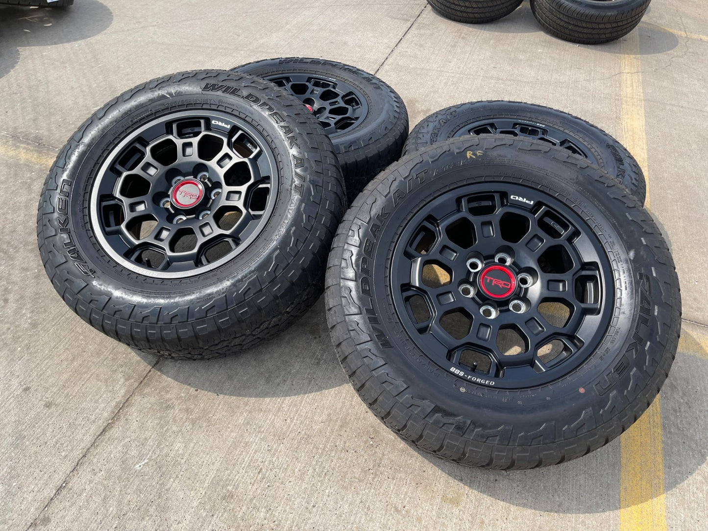 18" Toyota Tundra TRD BBS FORGED OEM black 95458 wheels rims Sequoia FALKEN A/T3