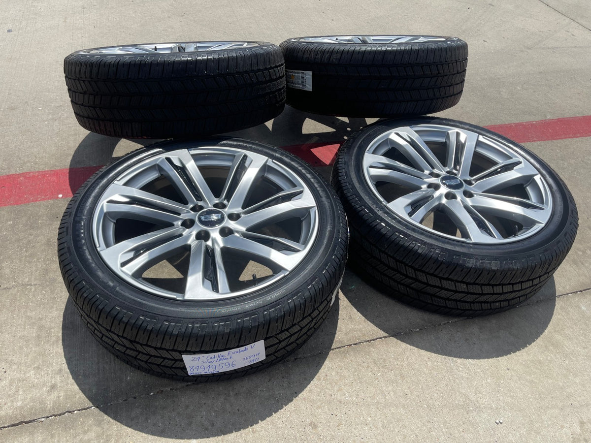 24" Cadillac Escalade V OEM PLATINUM wheels rims SET 2025 2026 2027 NEW MICHELIN