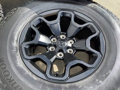 18" Dodge Ram 1500 TRX RHO Black OEM 66002 wheels rims SET HANKOOK A/T2 35"