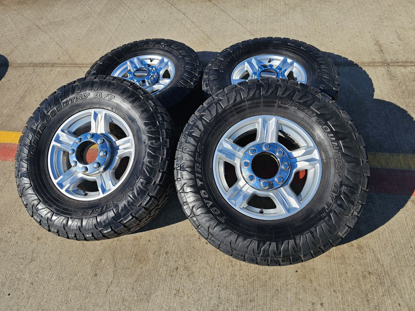 17" Ford F-250 F-350 OEM 10096 TREMOR wheels rims tires TOYO A/T3 34"