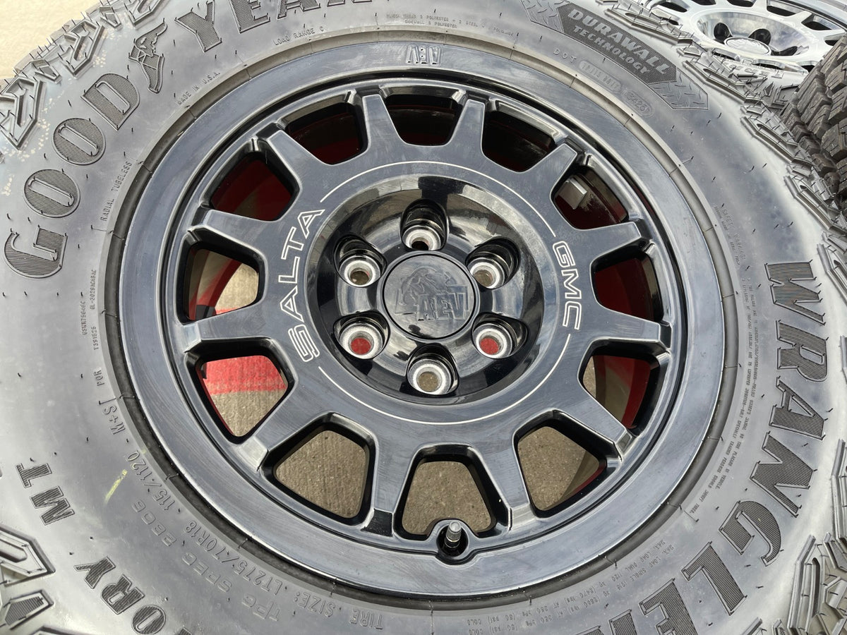 18" AEV SALTA GMC Sierra AT4X Chevy Silverado OEM rims wheels SET NEW GOODYEAR