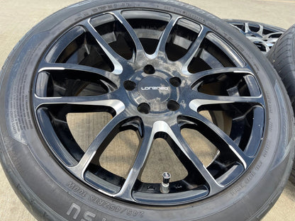 18x8 18" Lorenzo WL036 wheels rims tires 5x4.5 5x114.3 Camry Accord Mustang