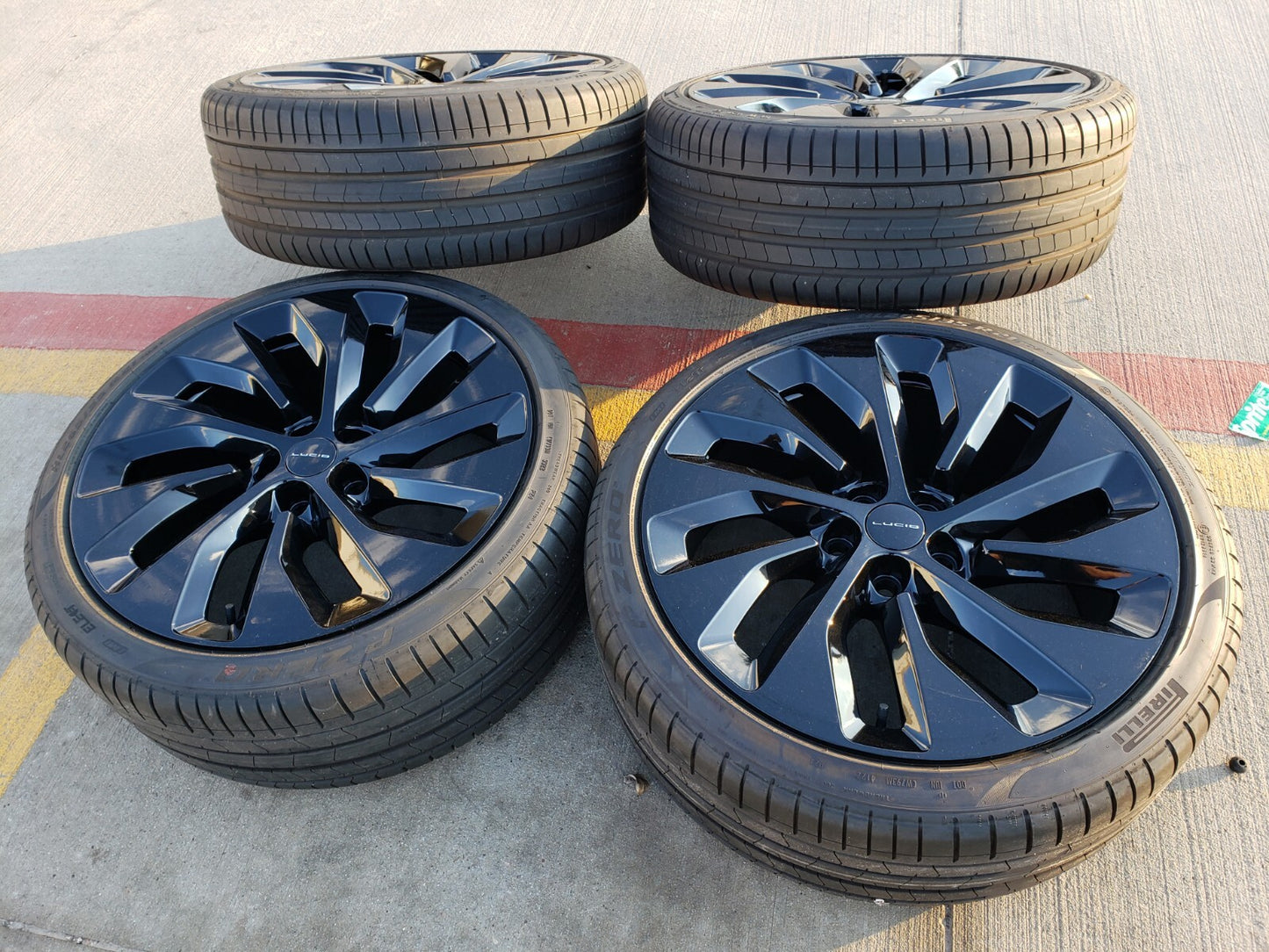 21" Lucid Air OEM Grand Touring black wheels rims tires 5x120 2023 2024 2025 NEW