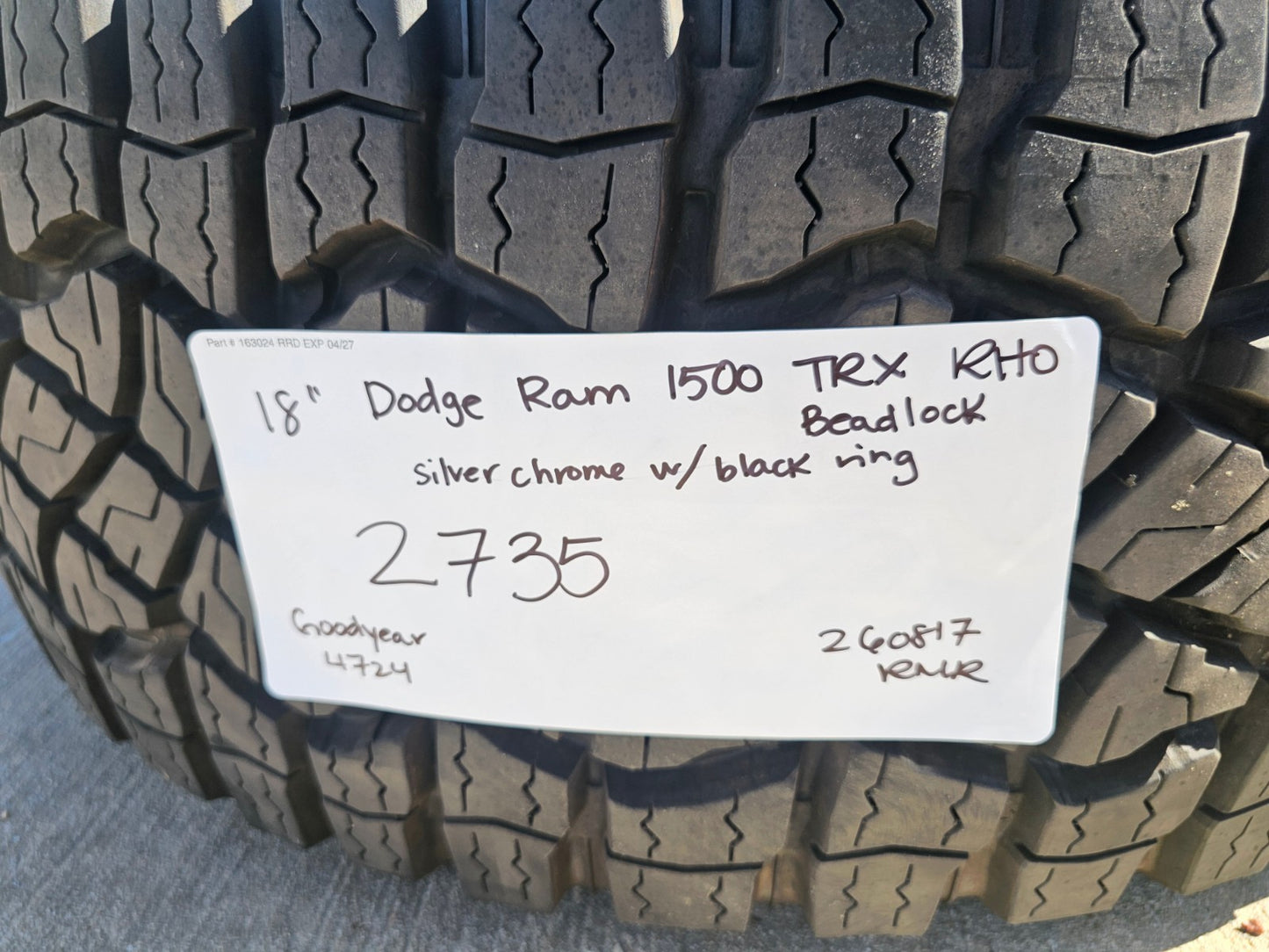 18" Dodge Ram 1500 TRX Beadlock OEM 2735 RHO wheels rims SET 2024 2025 2026