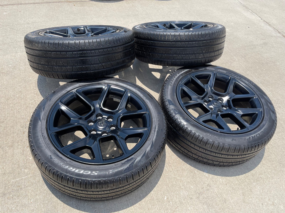 22" Dodge Ram 1500 OEM LIMITED Laramie wheels rims black 2725 2684 PIRELLI
