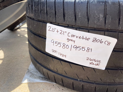 20" + 21" Chevy Corvette Z06 C8 OEM wheels rims 95580 95581 tires MICHELIN NEW