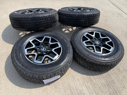 18" Ford Bronco wheels rims black 95213 Ranger SET BRIDGESTONE DUELER A/T NEW