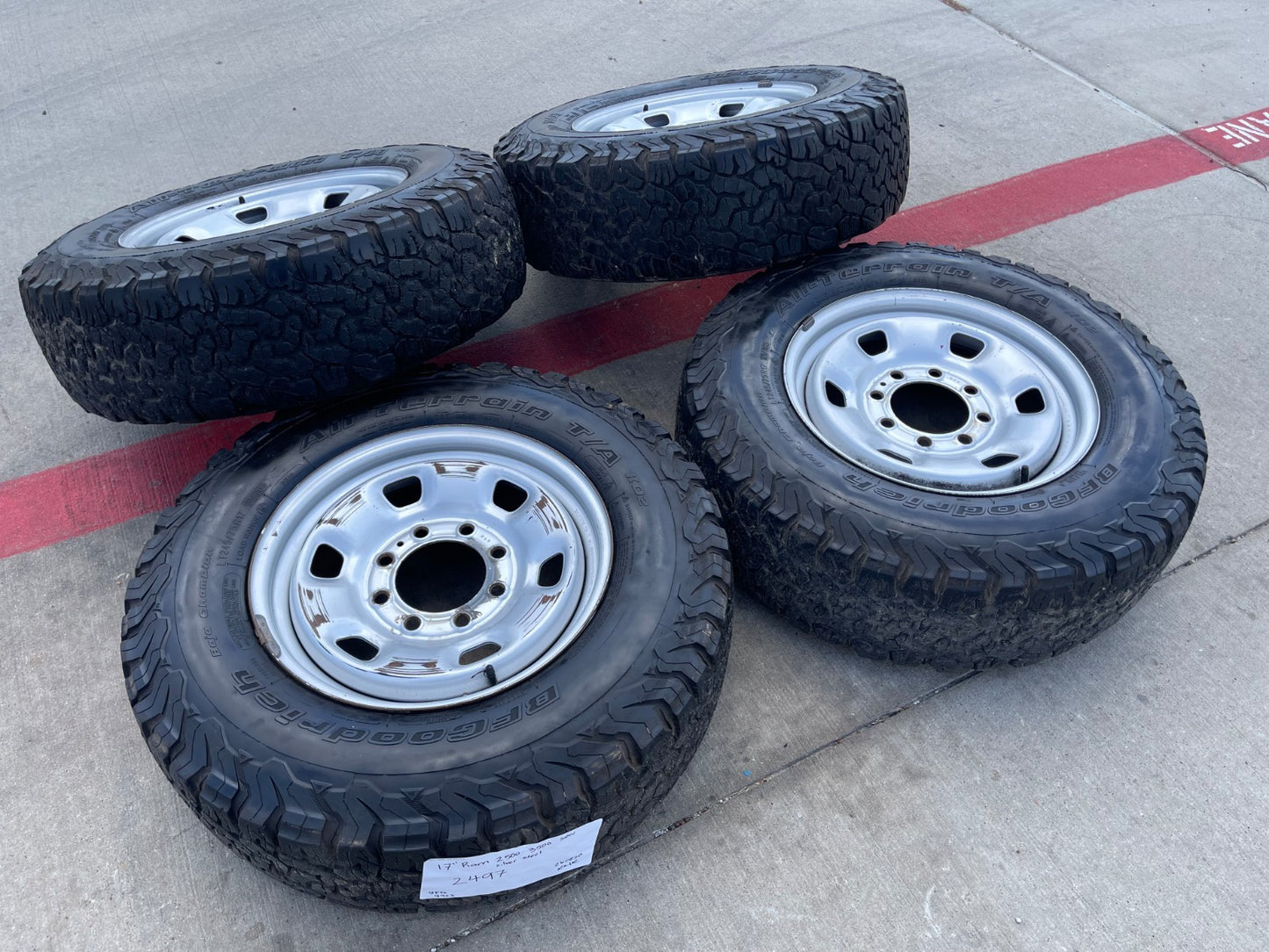 17" Ram 2500 3500 Laramie Power Wagon OEM 2497 wheels rims BFG KO2 A/T