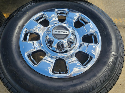 20" Ford F-250 F-350 OEM 10295 25085 10552 chrome wheels rims SET NEW MICHELIN