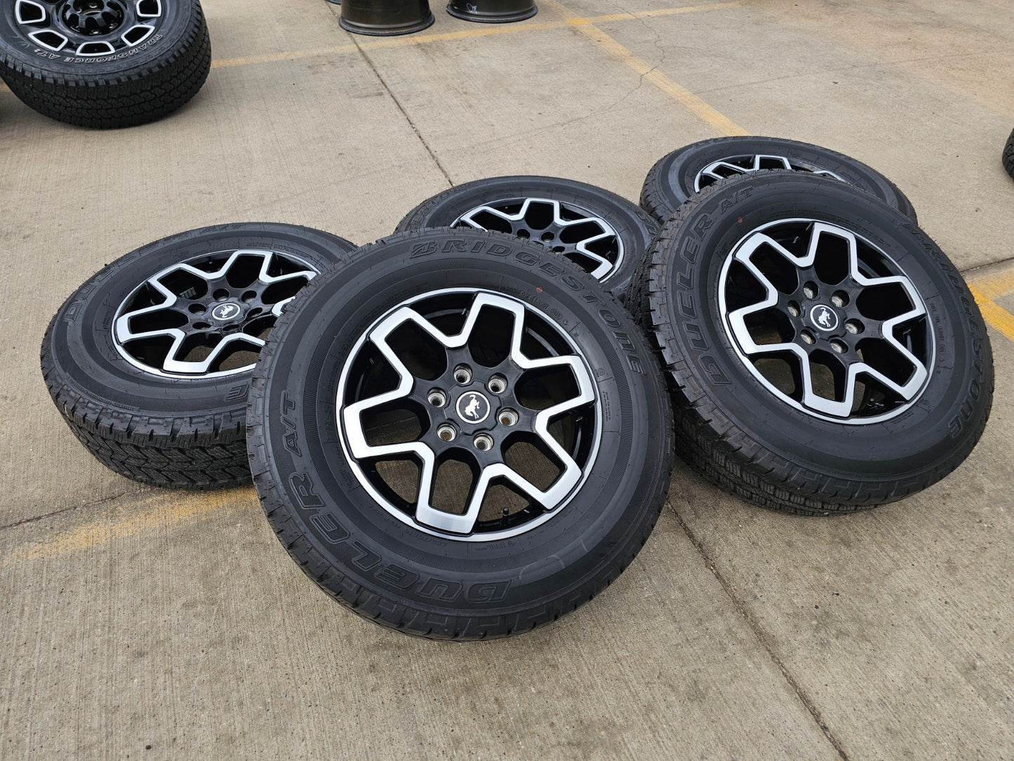 18" Ford Bronco wheels rims tires black 95213 Ranger tires BRIDGESTONE DUELER AT