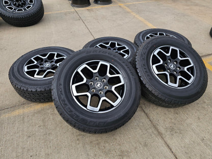 18" Ford Bronco wheels rims tires black 95213 Ranger tires BRIDGESTONE DUELER AT