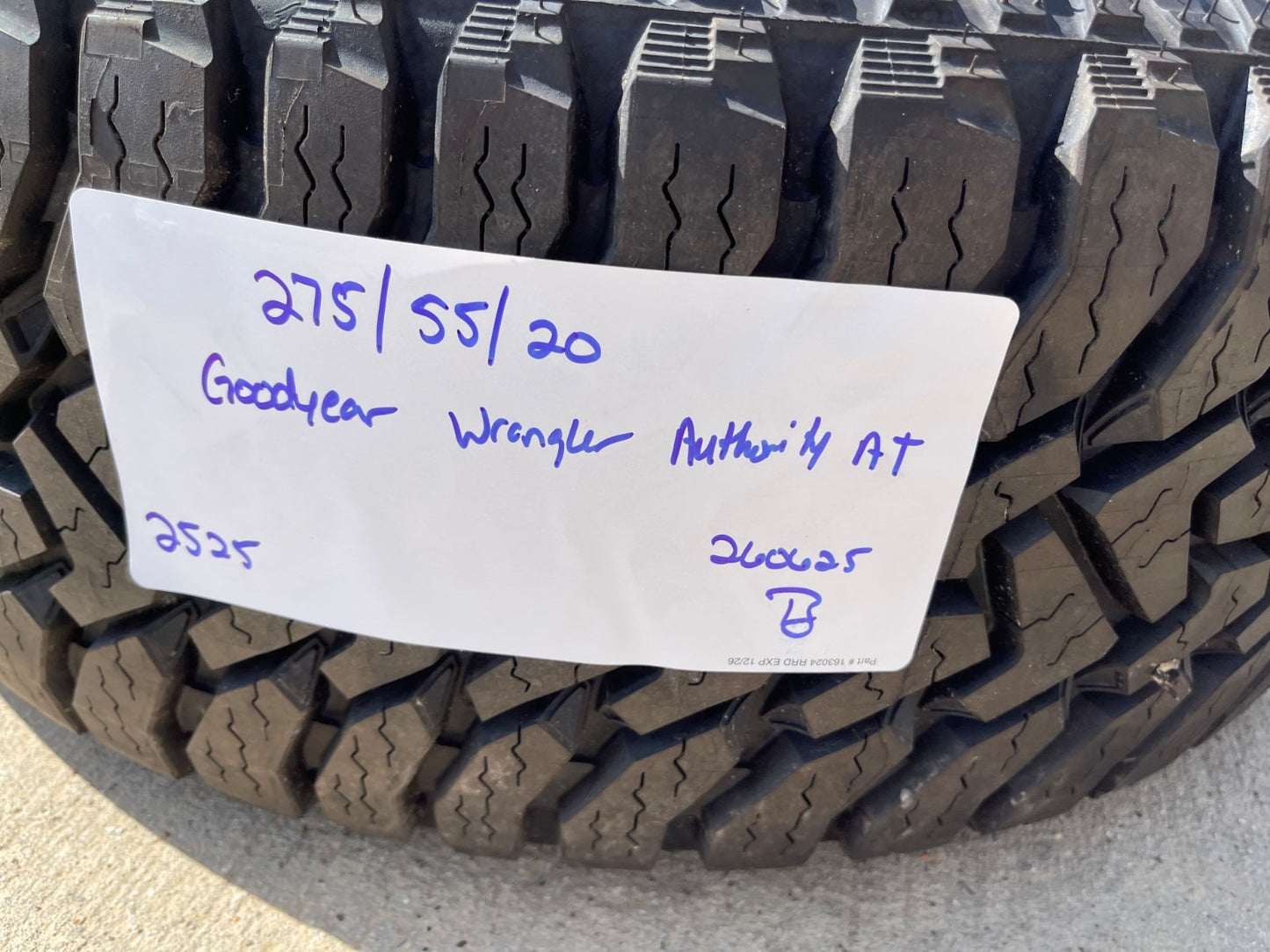 (1) 275/55/20 Goodyear Wrangler Authority A/T tire 113T 275/55r20 NEW