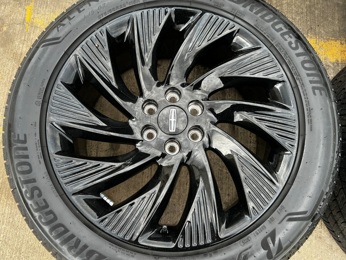 22" Lincoln Navigator OEM 10665 rims wheels BLACK LABEL 2026 2027 BRIDGESTONE