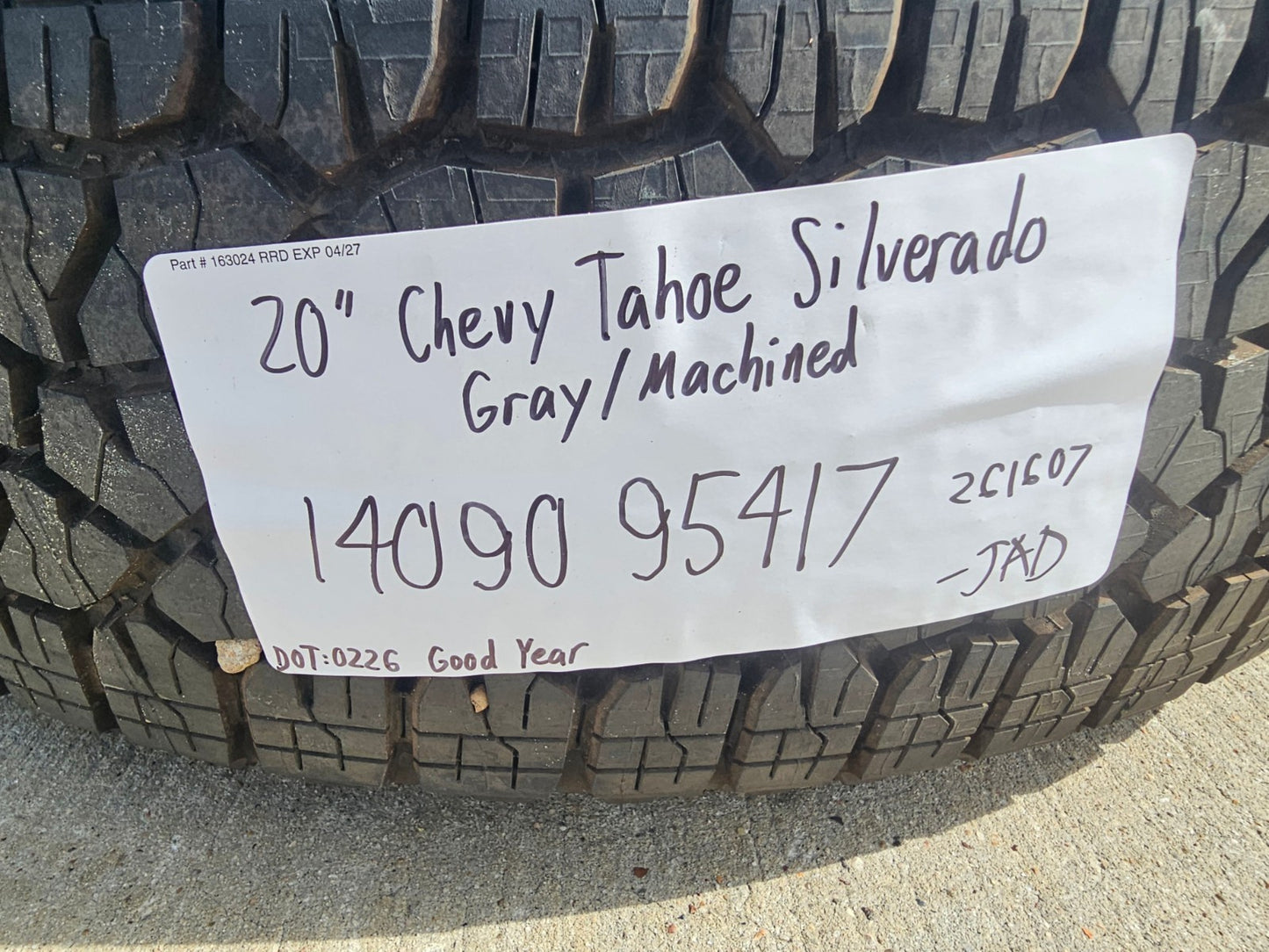 20" Chevy Tahoe Silverado OEM 14090 95417 wheels rims tires SET GOODYEAR A/T NEW