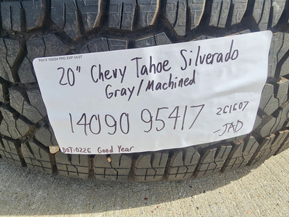20" Chevy Tahoe Silverado OEM 14090 95417 wheels rims tires SET GOODYEAR A/T NEW
