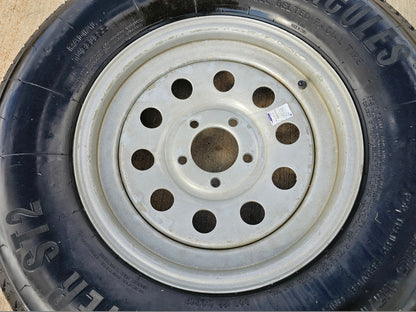 (1) 15x5 Dexstar Steel Trailer wheel rim tire 5x4.5 5x114.3