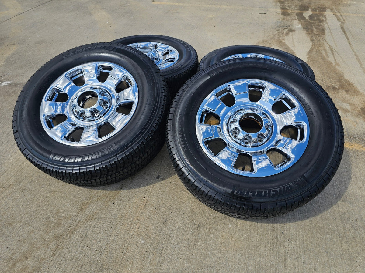20" Ford F-250 F-350 OEM 10295 25085 10552 chrome wheels rims SET NEW MICHELIN