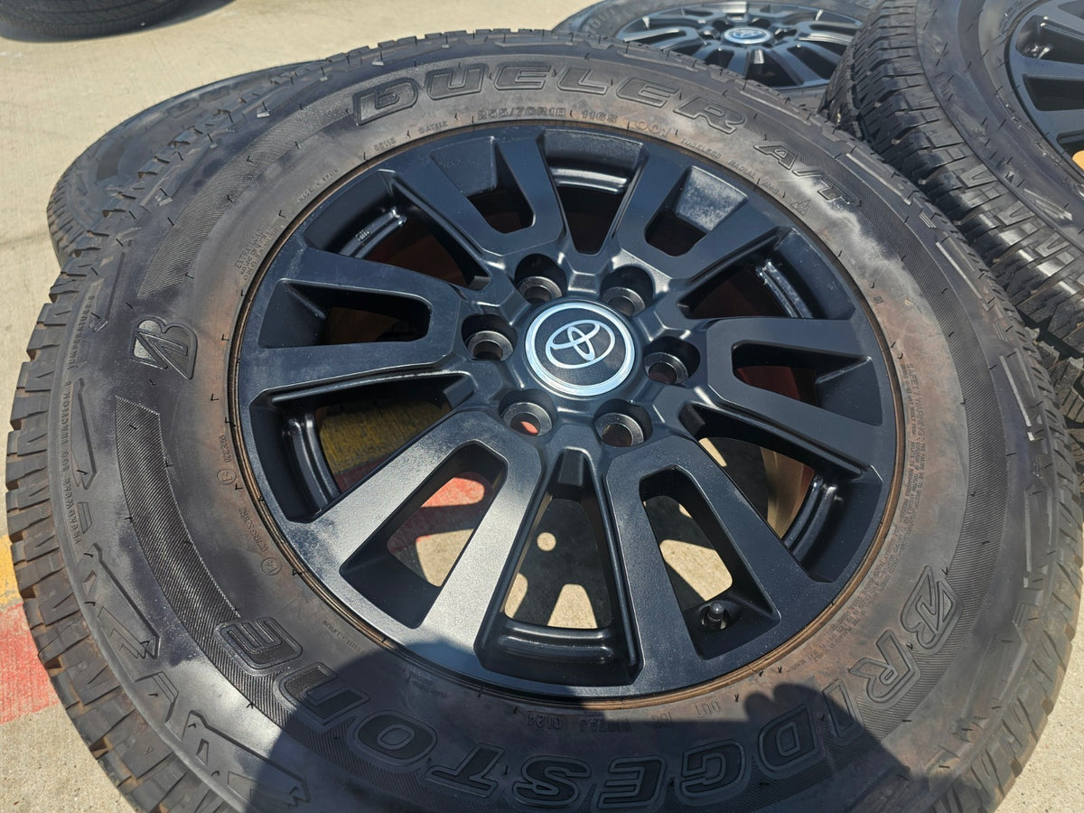 18" Toyota Land Cruiser OEM 95953 wheels rims BLACK Tundra Sequoia A/T SET NEW