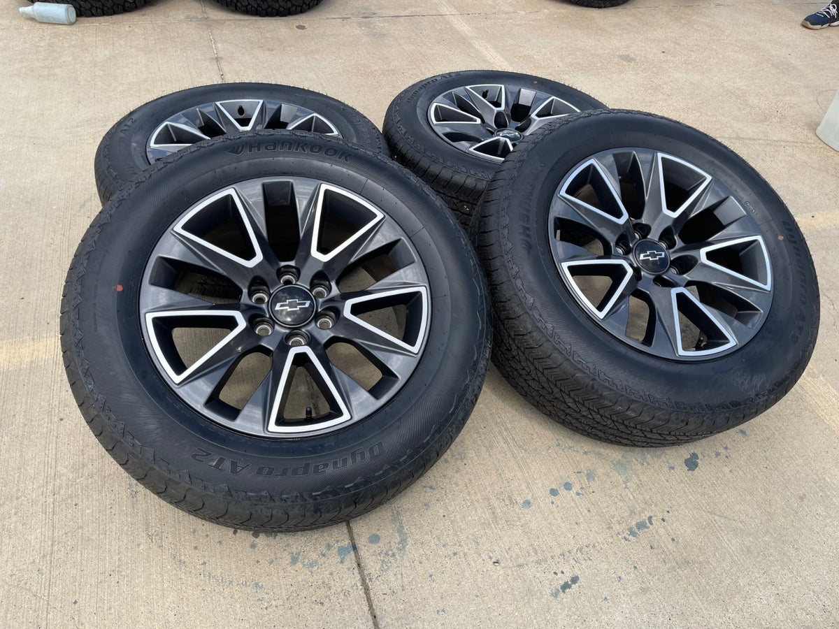 20" Chevy Tahoe Silverado OEM 5919 wheels rims GMC Yukon tires HANKOOK A/T2 NEW