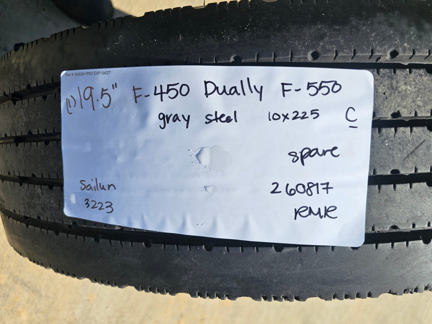19.5" Ford F-450 Dually F-550 rim RAM 4500 OEM 10x225 spare