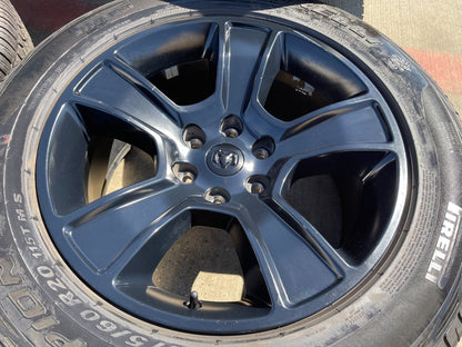 20" Dodge Ram 1500 OEM LIMITED Black 2676 2723 wheels rims PIRELLI A/TR